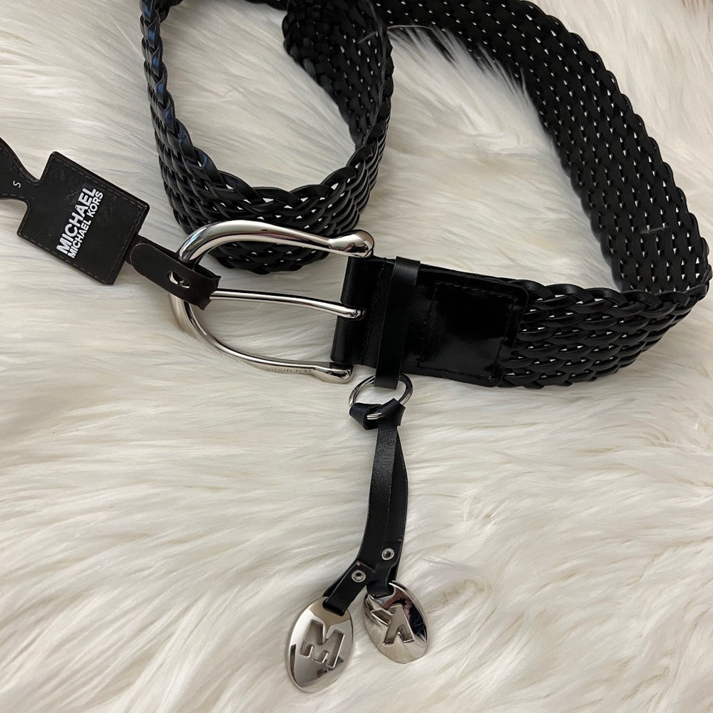 Michael Kors Navy and Black Braided Belt - Picture 2 of 8